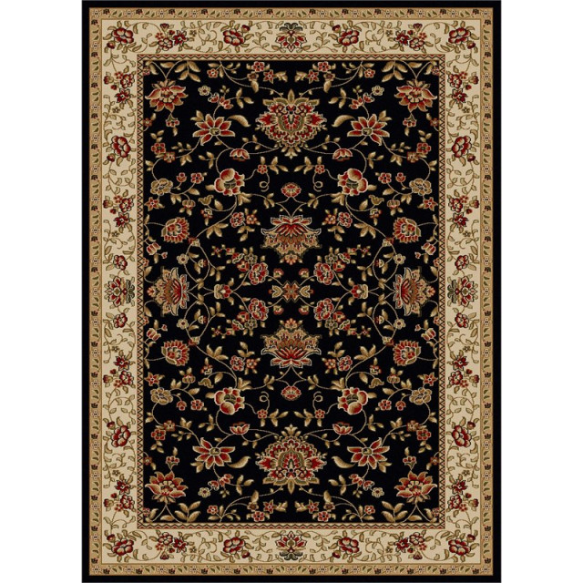 Radici USA Como 9'10" x 12'10" Rectangular Fabric Rug in Black Traditional Area Rugs by