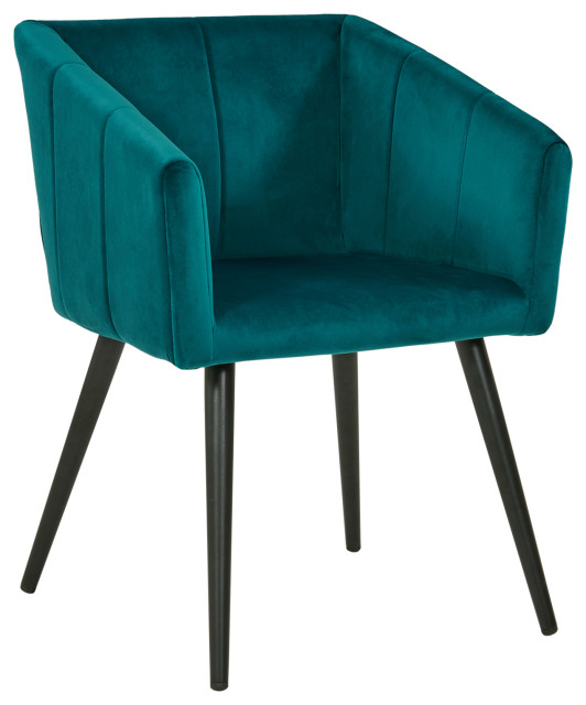 1 x Modern Channel Tufted Velvet Barrel Chair Midcentury Dining Chairs by Duhome inc Houzz