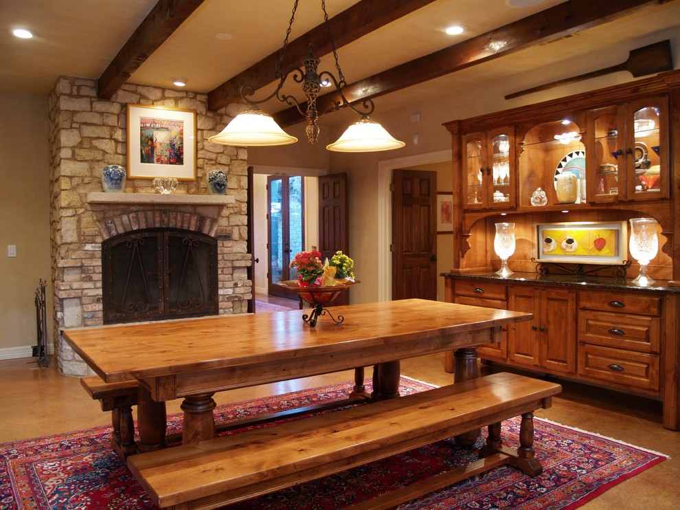 Dining room - rustic dining room idea in Austin