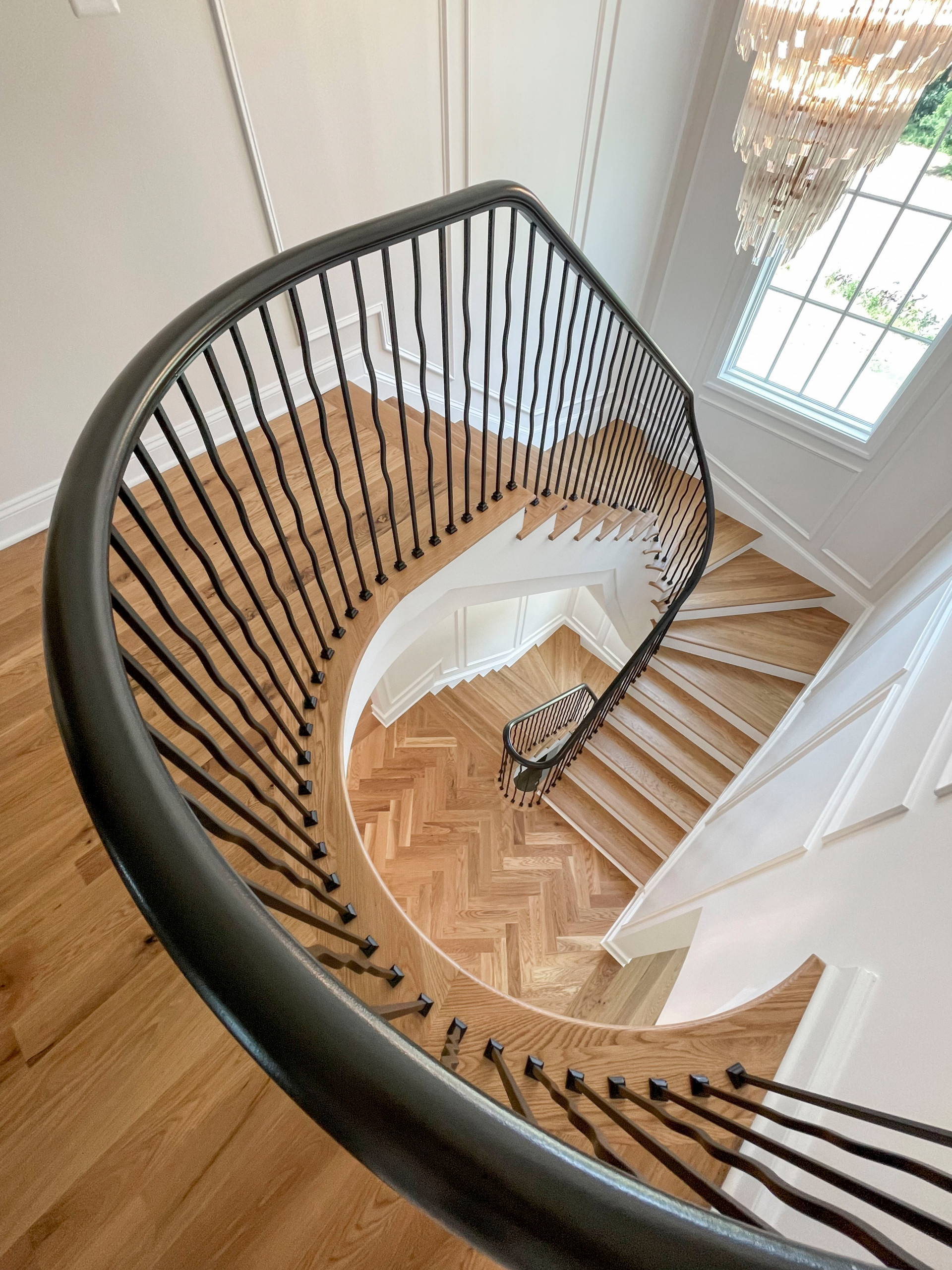 106_Modern Balustrade System Meets Traditional Winding Stairs, Aldie VA  20105