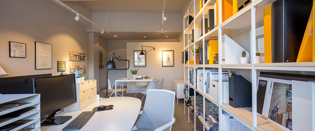 REFORMA E INTERIORISMO OFICINA scandinavian-home-office-and-library