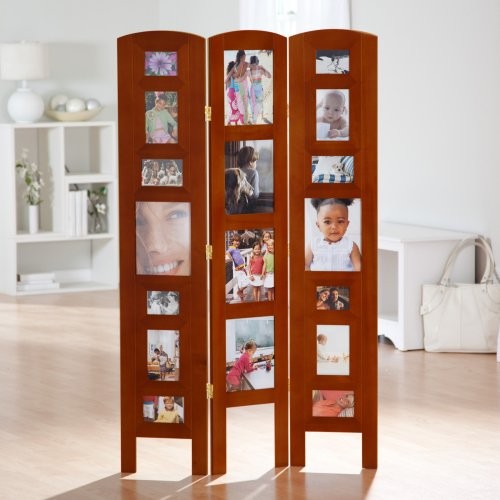  Memories Photo Frame Room Divider Honey 3 Panel View in Your Room