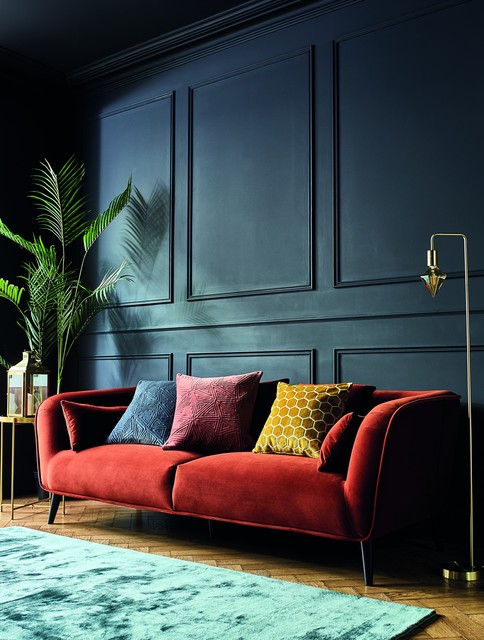 Hipster Hotel | Purcell Orange Velvet Sofa - Retro - Other - by Barker and  Stonehouse | Houzz