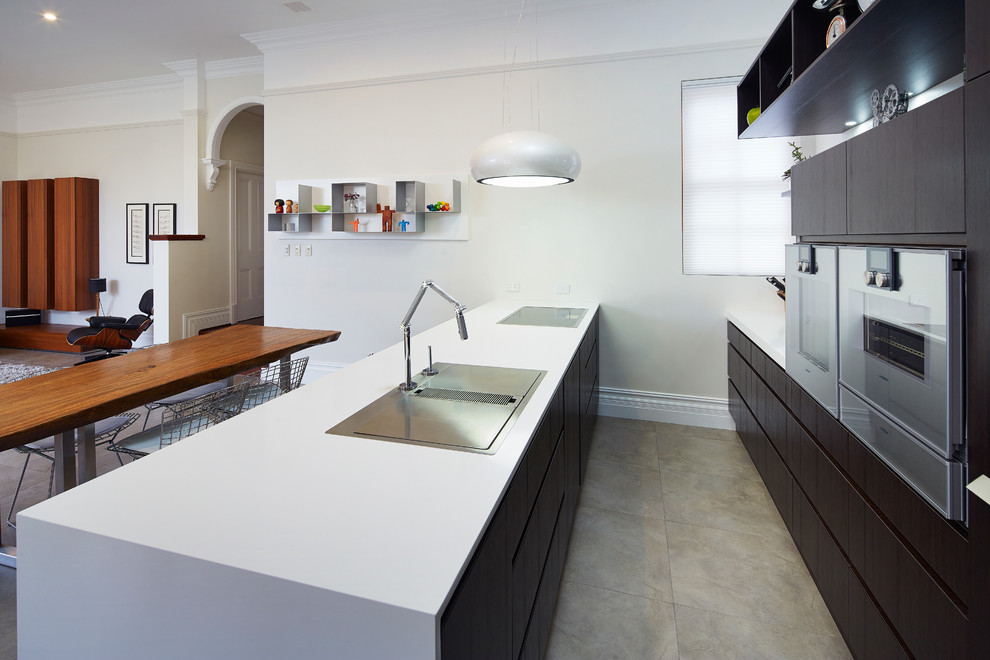 Contemporary kitchen in Perth.