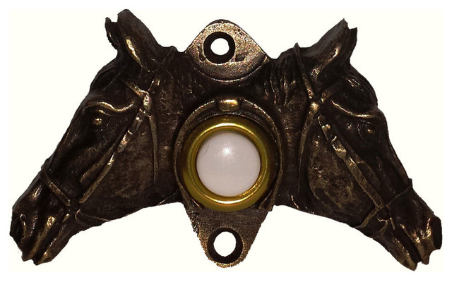Double Horse Head Door Bell Rustic Doorbells And Chimes By