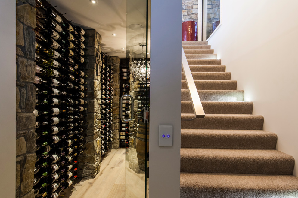 Photo of a contemporary wine cellar in Christchurch.