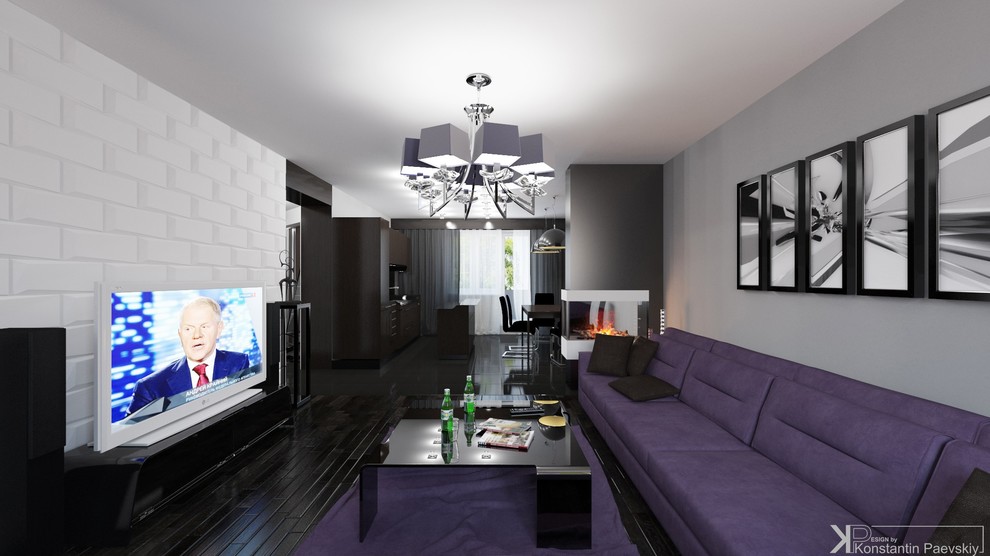 Интерьер таунхауса в современном стиле (монохром)