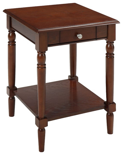 Convenience Concepts French Country End Table, Espresso Traditional