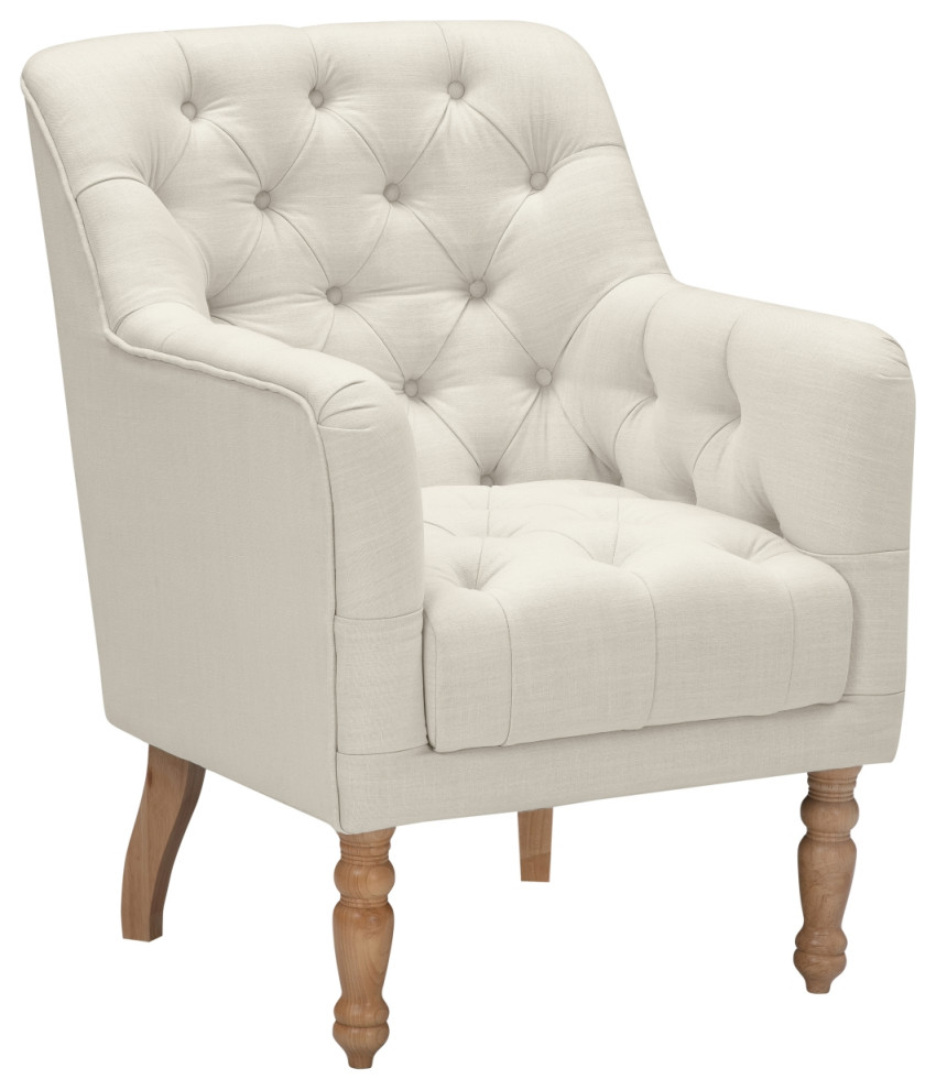 Rustic Manor Aadya Accent Chair Upholstered, Linen, Cream White