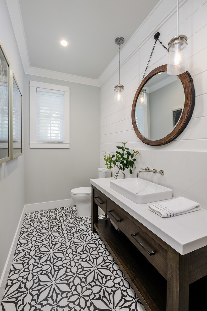 Modern Farmhouse Remodel in Alamo, CA - Farmhouse - Powder Room - San ...