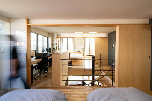 市川の家 minimalistisch-schlafzimmer