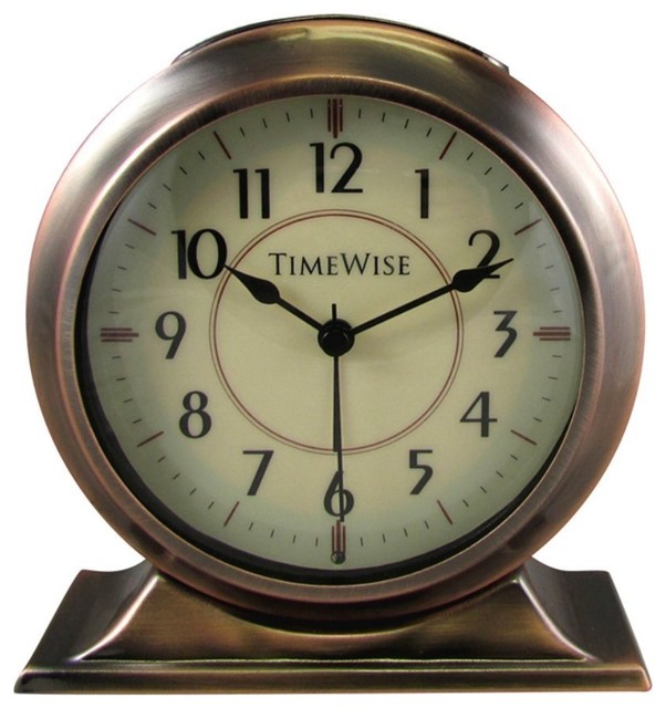 Alarm Clock, Collegiate Metal Alarm Clock Antique Copper