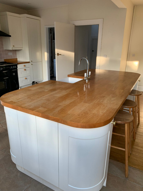 Tuxedo Blue Kitchen Respray transitional-kitchen