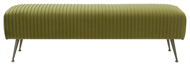 Couture Salome Bench, Olive Green/Antique Brass
