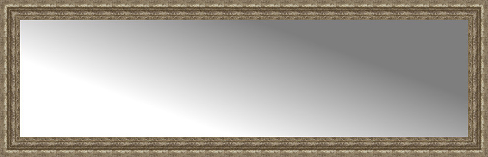 71"x23" Custom Framed Mirror, Distressed Silver