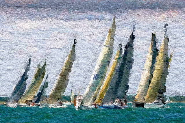 sailboat racing art