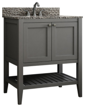 Vanguard Bathroom Vanity With Open Shelf Bottom Transitional Vanguard Bathroom Vanity With Open Shelf Bottom Dove Gray 24