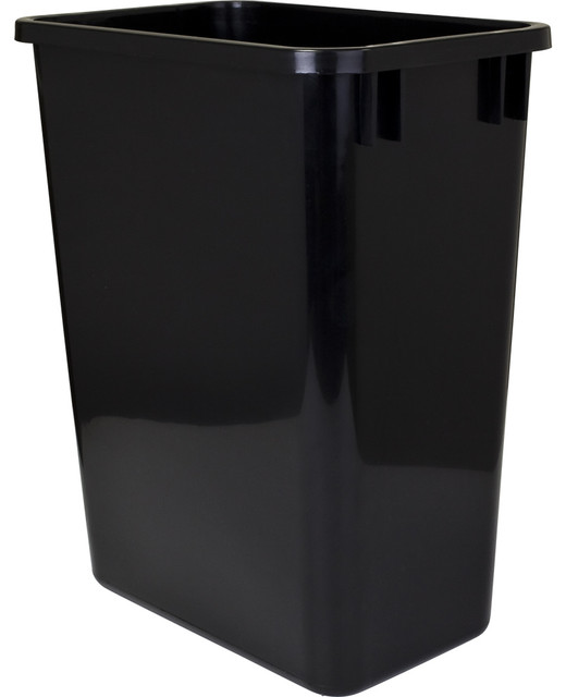 35-Quart Plastic Waste Container Black, Black