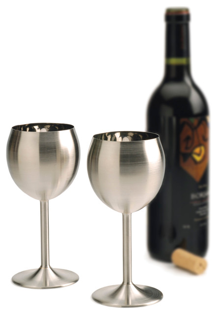 Rsvp Endurance Stainless Steel 8 Ounce Wine Glass Set Of 2 Contemporary Wine Glasses By 0768