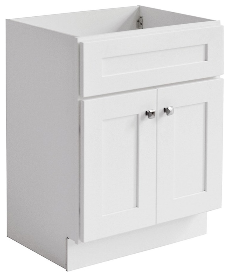Brookings 30-Inch Bathroom Unassembled Wood Vanity Without Top in White