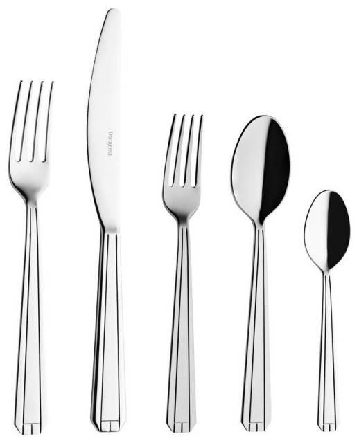 Degrenne Normandy Flatware Set 5 Pieces, Stainless Steel Contemporary