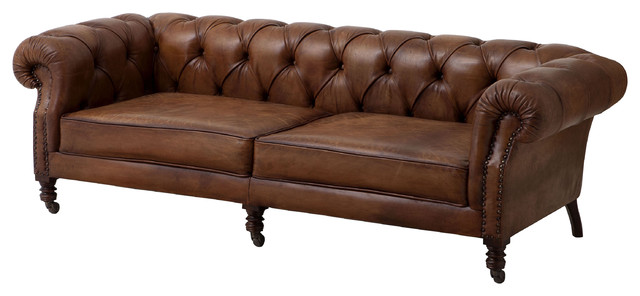 Athenaeum Modern Clic Leather Tufted Sofa Traditional Athenaeum Modern Clic Leather Tufted Sofa