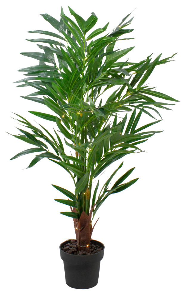 42" LED Lighted Potted Artificial Ravenea Palm Plant Modern