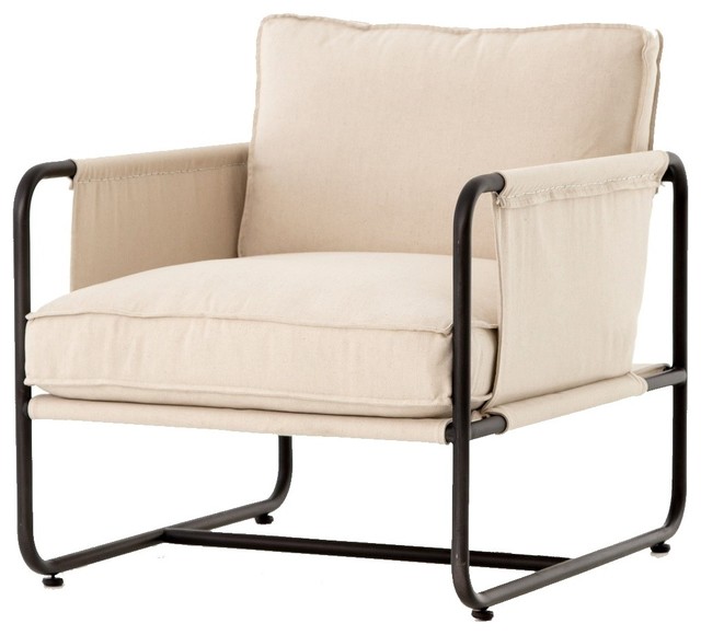 Isabel Natural Canvas Safari Lounge Chair - Industrial - Armchairs And  Accent Chairs - by Zin Home | Houzz