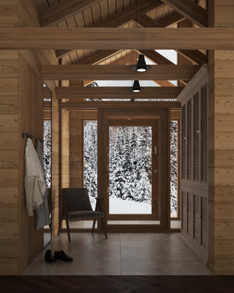 дизайн-проект интерьера деревянного загородного дома