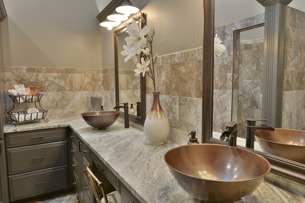 Brown Fantasy Granite Master Bath Chicago by Tithof Tile and Marble Inc. Houzz
