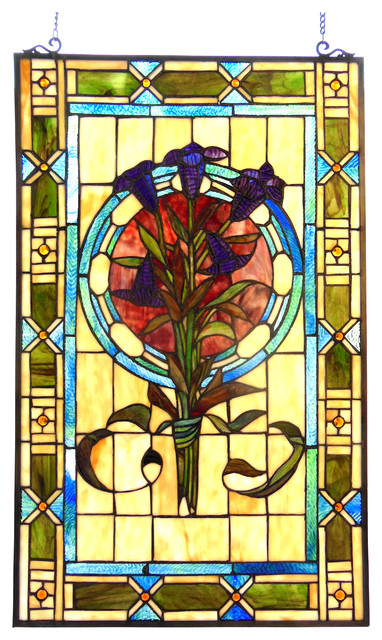 Chloe Lighting Tiffany Gl Tulips Design Window Panel Victorian Chloe Lighting Tiffany Gl Tulips Design Window Panel