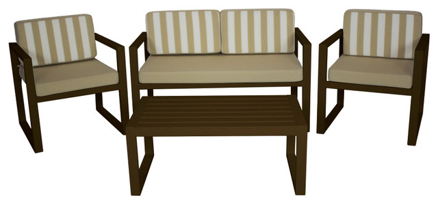 Outdoor 4-Piece Munich Furniture Set With 2-Seater Sofa, Bronze