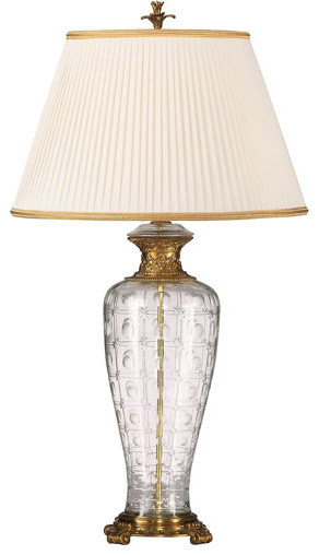 Clear and Brass One Light Onassis Lamp