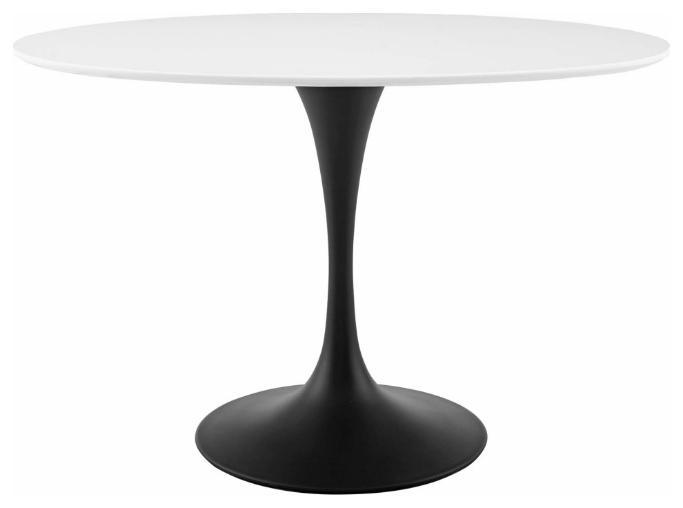 Lippa 48" Oval Wood Top Dining Table, Black White