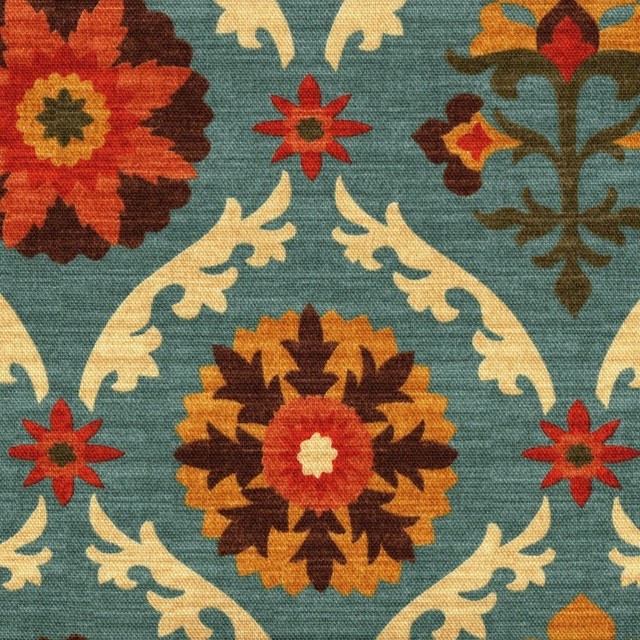 Mayan Medallion Adobe Suzani Shower Curtain Cotton Multi 84 Unlined
