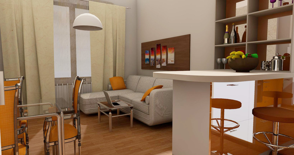 Дизайн кухни 17 кв.м. в двух вариантах: современный и классика.