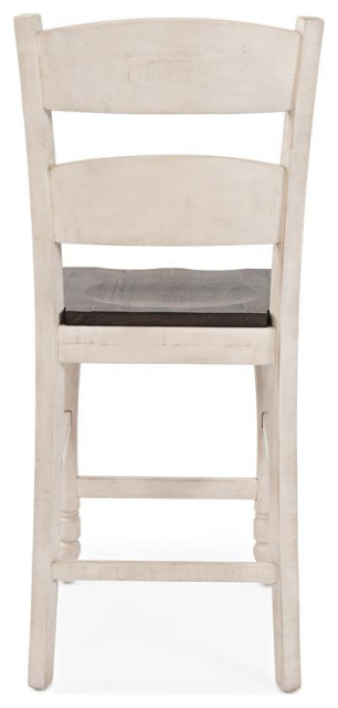 Madison County Ladderback Counter Stool - Vintage White, Set of 2