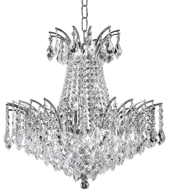 Artistry Lighting Victoria Pandluque Crystal Chandelier, Chrome, 24"x24"