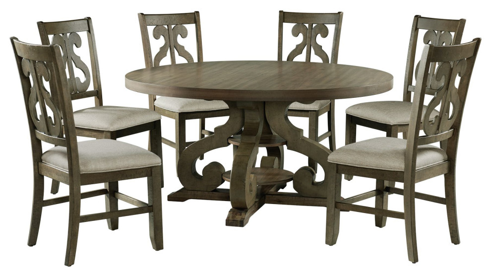 Picket House Furnishings Stanford Round 7-Piece Dining Set-Table and