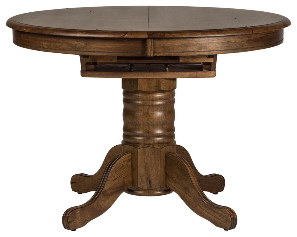 Liberty Furniture Carolina Crossing Pedestal Dining Table in Honey