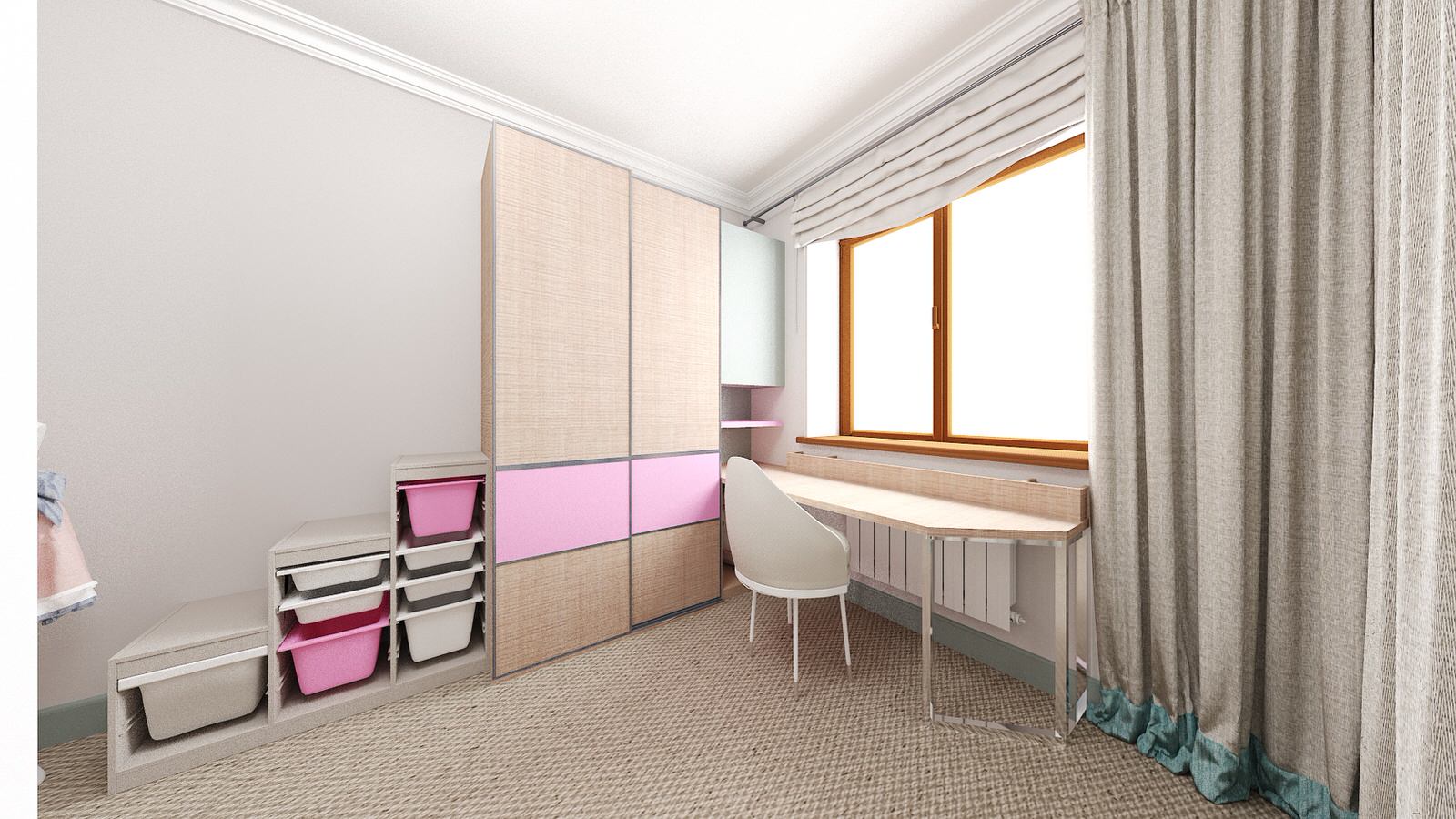 Детская для девочки в гостевой комнате