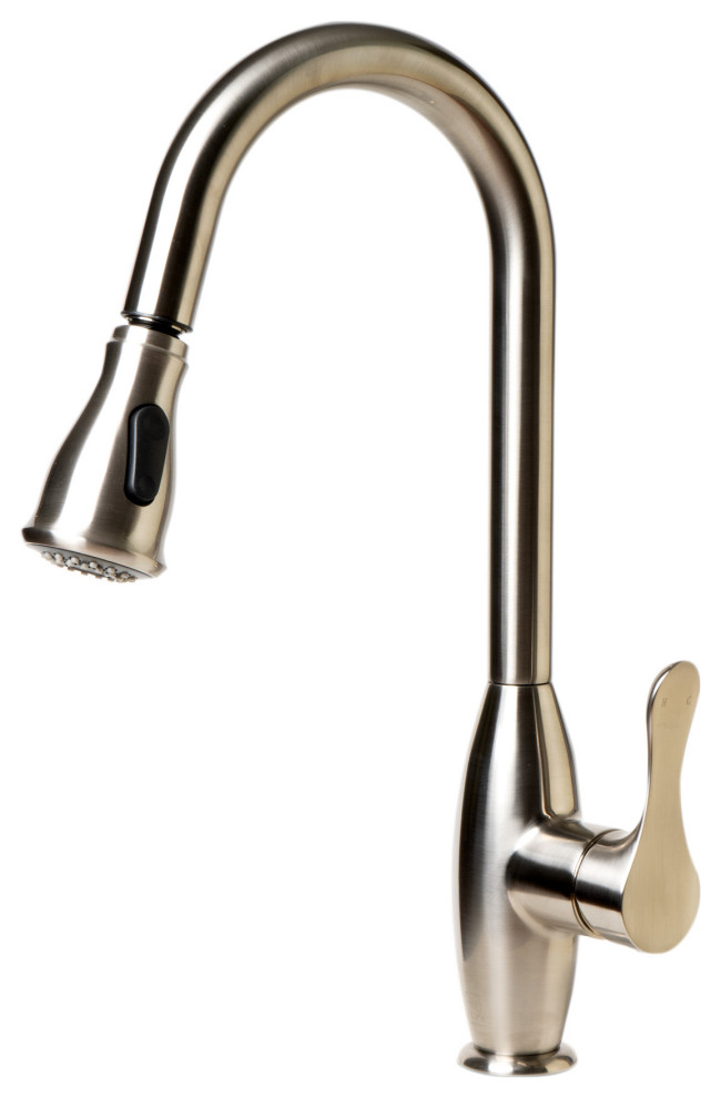 ALFI brand ABKF3783 1.8 GPM 1 Hole Faucet Pull-Down Kitchen - Brushed Nickel