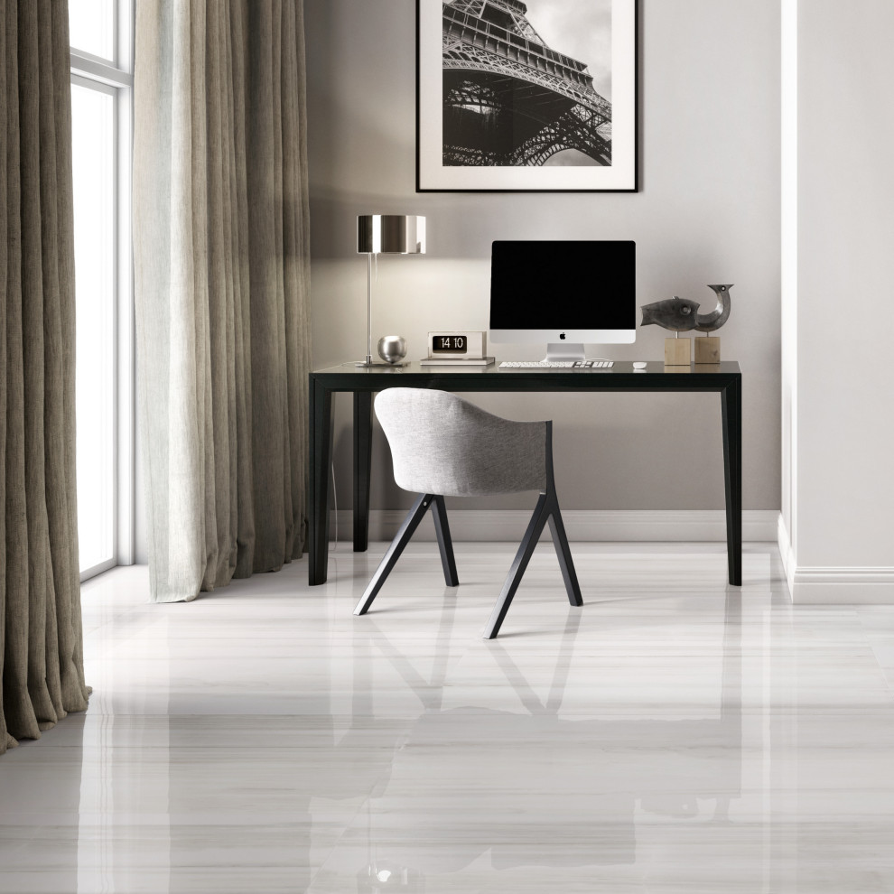 Themar Bianco Lasa Porcelain Tile Home Office Modern Home Office