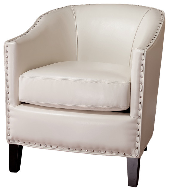 Carlton White Leather Club Chair
