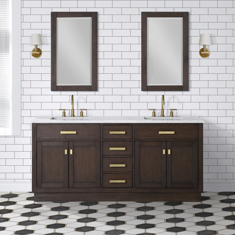 Chestnut 72" Double Bathroom Vanity Transitional Bathroom Vanities