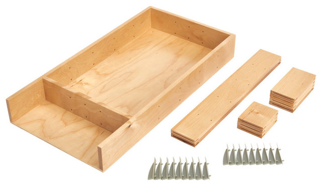 Wood Customizable Drawer Kit Transitional Kitchen Drawer