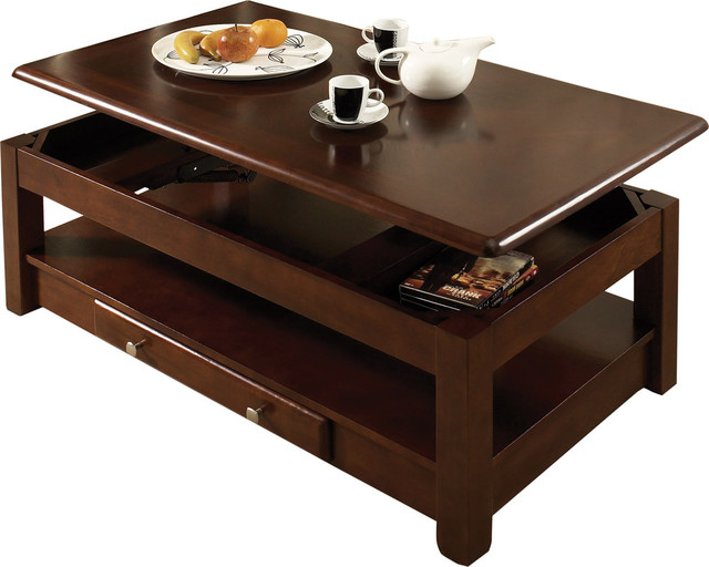 Nelson LiftTop Cocktail Table (Cherry) Contemporary Coffee Tables