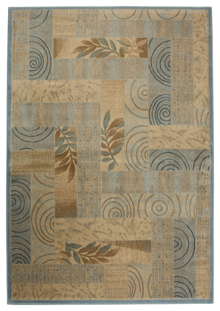 Rizzy Home Blue Rug, Polypropylene 9'2"x12'6" Contemporary Area