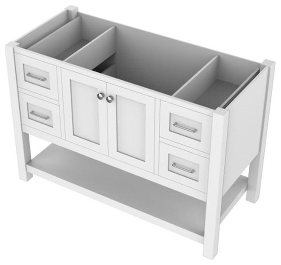 Alya Bath Wilmington 47"W Wood Vanity with No Top in White Finish