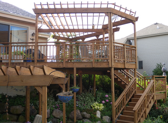 Two Story Deck Traditional Deck Milwaukee By Ganshert